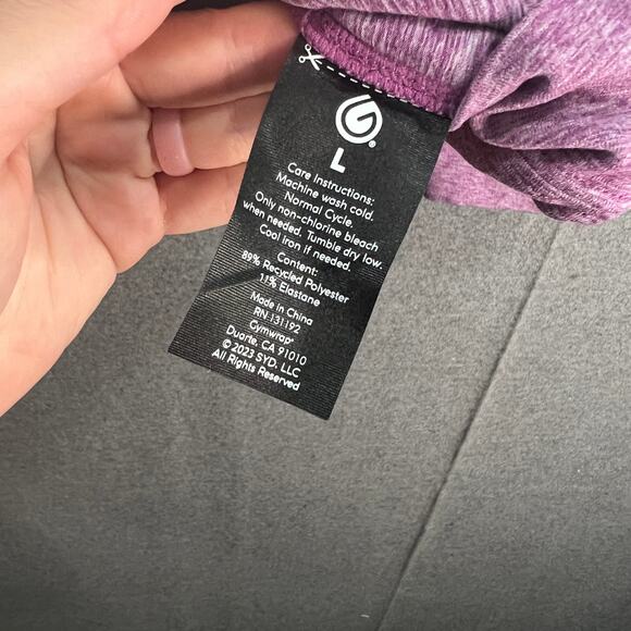 Gymwrap Heathered Knit Zip-Up Jacket with Side Pockets Dahlia Heather Large - Picture 11 of 11